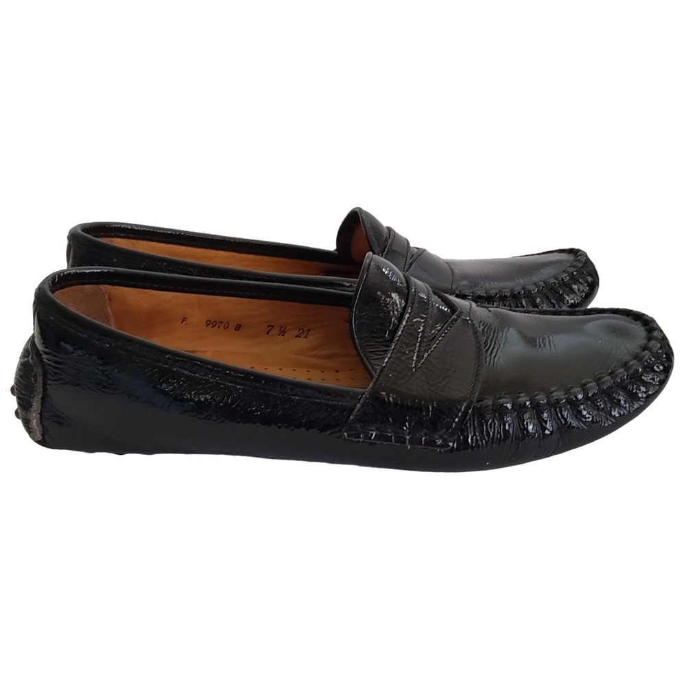 Cole Haan Black Patent Leather Drivers Driving Slippers Loafers Flats Womens 7.5 - Picture 5 of 8